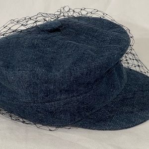 Christian Dior Denim Arty Sailor Cap With Veil size 57